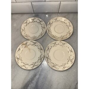 universal cambridge camwood ivory 22 carat gold Saucer‎ Set Of 4
